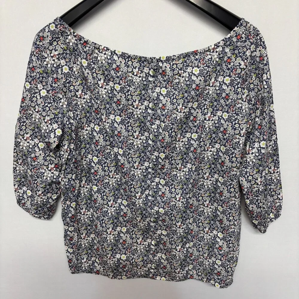 J. Crew Liberty Fabrics Women Blouse Top Shirt Size Medium Floral Cotton C132 11